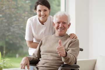 60 year old man and nurse